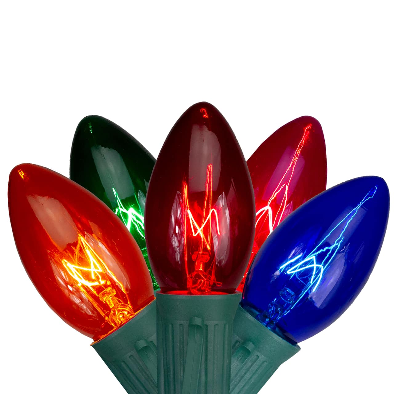 25-Count Transparent Multi-Color C9 Twinkle Christmas Light Set 24ft Green Wire